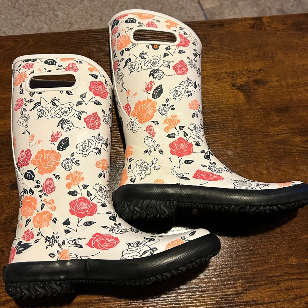 Floral Print Women's Rain Boots
